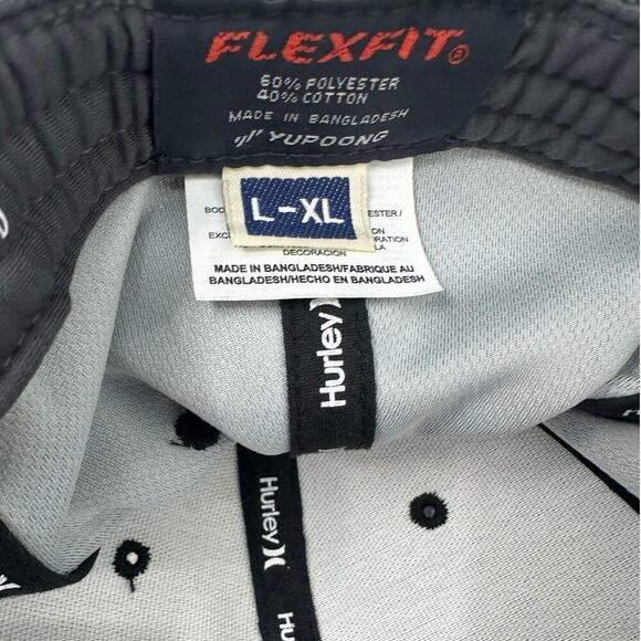 Hurley Men's Flexfit Hat L/XL Black Nike Dri-Fit‎ Stretch Fitted Cap Surf Skate - Picture 4 of 4
